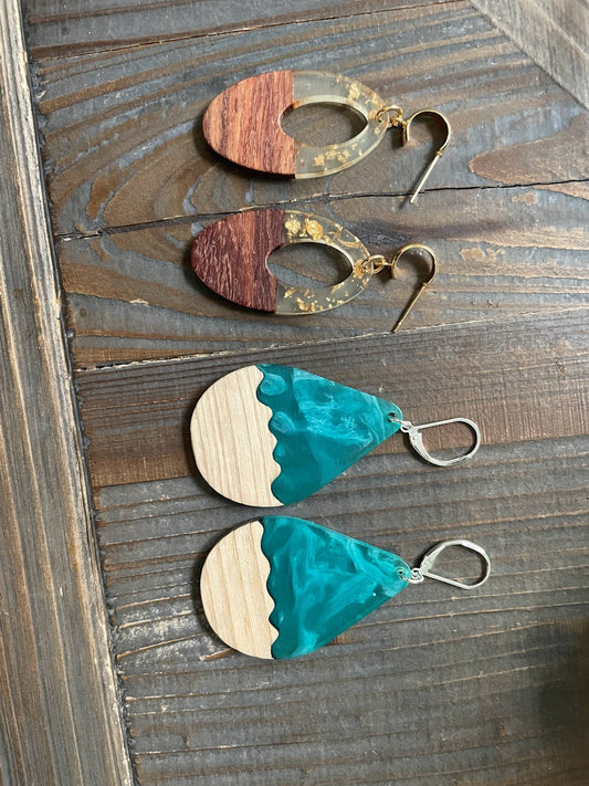wooden element earrings