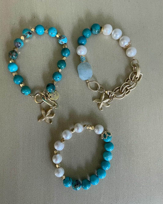 Turquoise and Pearls