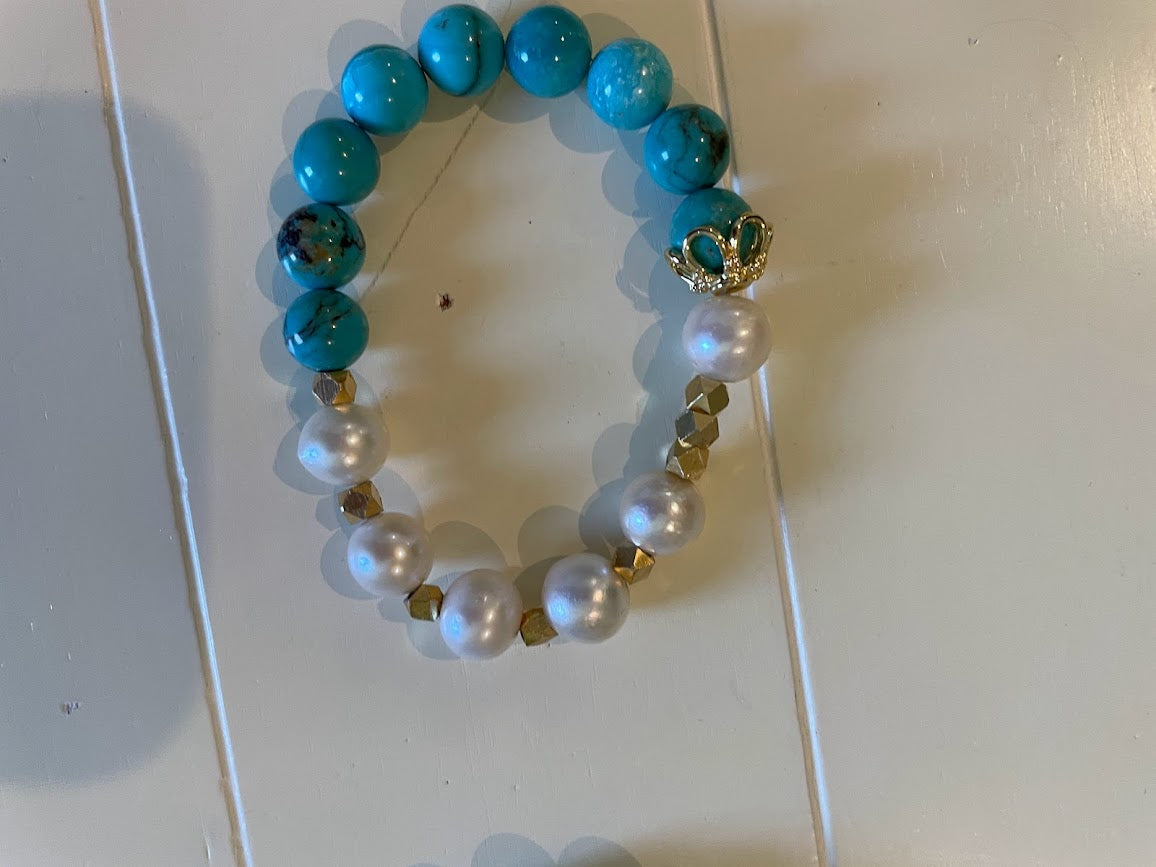 Turquoise and Pearls