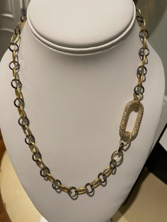 Black and Gold LInk with Carabiner Clasp
